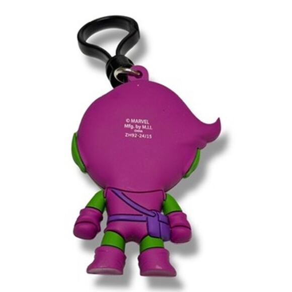 Marvel Spider-Man Green Goblin Bag Clip Keychain Purple Green Chibi - Picture 3 of 3